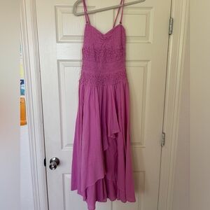 Free People Pink Midi Flowy Dress